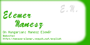 elemer manesz business card